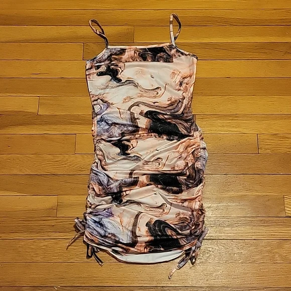SHEIN | Dresses | Shein Marble Ruched Midi Dress Xs | Poshmark